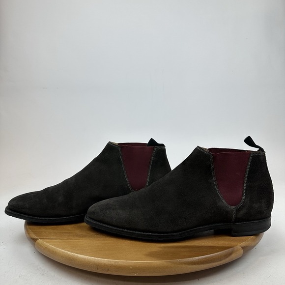 Mens Crockett & Jones Cranford Brown Suede Chelsea Ankle Boots